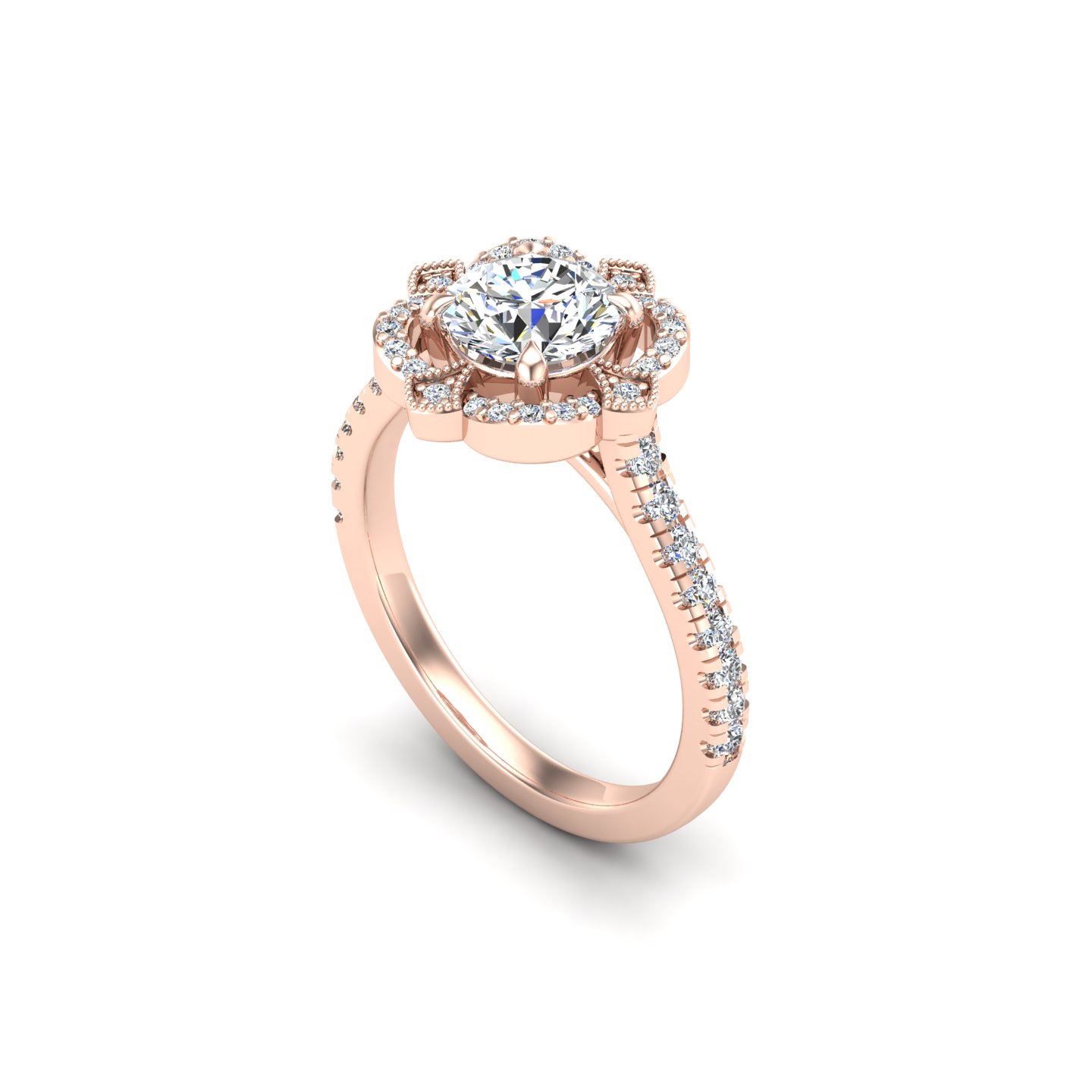 Matilda Floral Halo Engagement ring